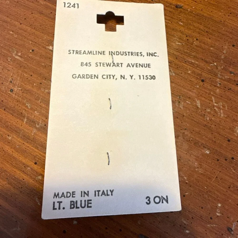 Vintage Streamline Lt Blue Floral Buttons | Made in Italy | Size 18 7/16” | 9 Bu